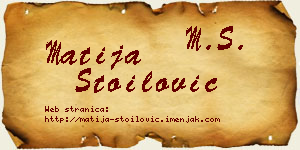 Matija Stoilović vizit kartica